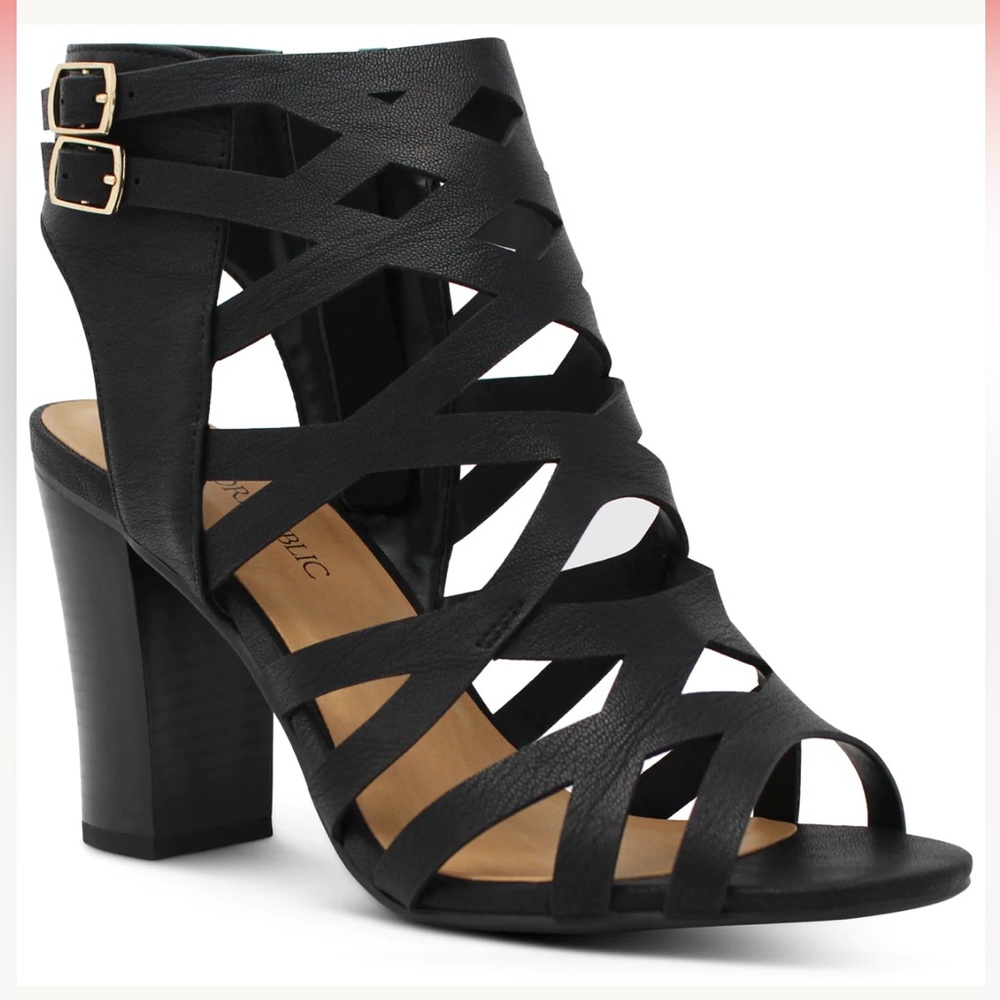 Marco Republic Casablanca black heels tall size 5.5 new
